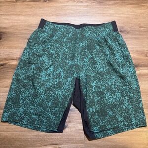Lululemon T.H.E. Short 9" Men's MEDIUM LINED Green Black‎ Athletic Stretch Gym